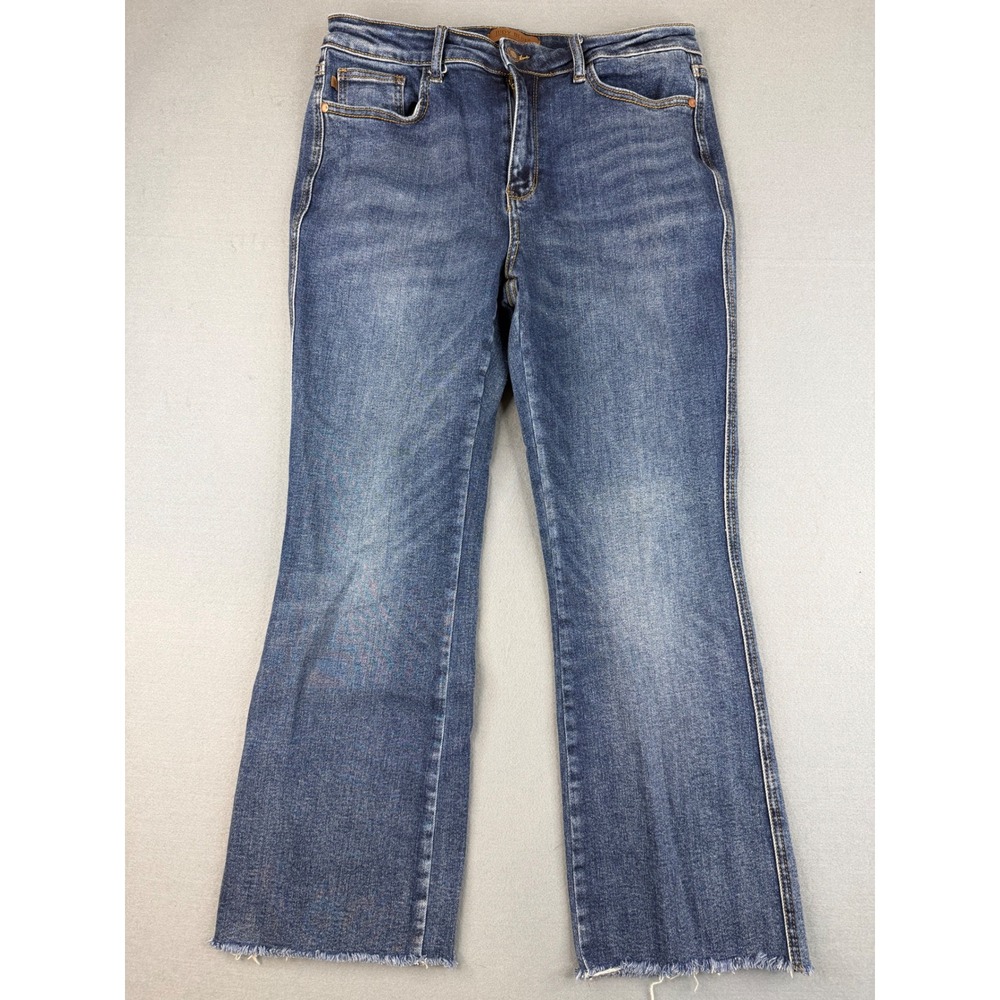 Judy Blue Boot Cut Jeans Womens 15/32 Blue Raw Hem Stretch JB88148